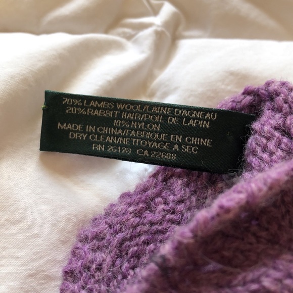 Ralph Lauren purple wool gloves - Picture 5 of 9